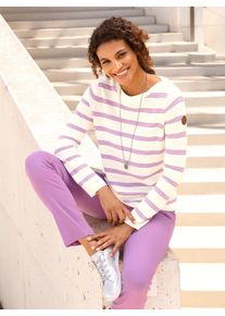 Casual Looks Damen Streifenpullover "Pullover", weiß, Gr. 38, gemustert, gestreift, mehrfarbig, 50% Baumwolle, 50% Polyacryl, Pullover