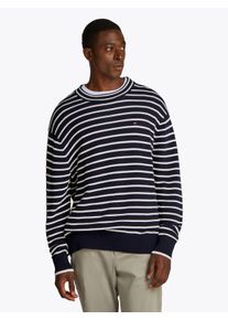 Tommy Hilfiger Herren Strickpullover "BRETON STRUCTURE CREW NECK", blau, casual, Gr. XL, gemustert, gestreift, mehrfarbig, Strick, Obermaterial: 100%