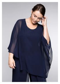 sheego Damen Tunika "Große Größen", blau, elegant, Gr. 44, unifarben, Obermaterial: 100% Polyester;Futter: 95% Viskose, 5% Elasthan, Tuniken, in