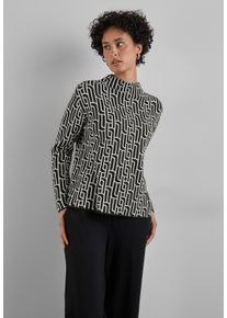 Street One Damen Sweatshirt, schwarz, casual, Gr. 34, bedruckt, Sweatware, 50% Viskose, 28% Polyester, 22% Nylon, Sweatshirts, mit Turtleneck