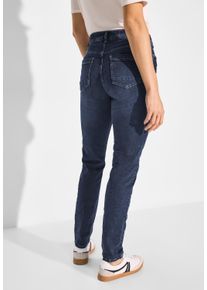 Cecil Damen Slim-fit-Jeans, blau, casual, Gr. 25, unifarben, Jeans, 97% Baumwolle, 3% Elasthan, Jeans, High Waist