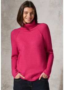 Cecil Damen Strickpullover, rot, casual, Gr. XL, unifarben, Web, 37% Baumwolle, 34% Polyacryl, 26% Polyester, 3% Elasthan, Pullover, im Melange Look