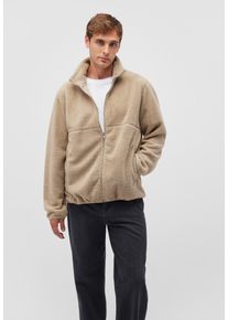 Mavi Herren Longpullover "FULL ZIP SWEATSHIRT", braun, casual, Gr. XL, unifarben, Stoff, 100% Polyester, Pullover, Jacke mit Teddystoff