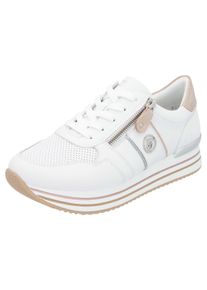 Remonte Damen Plateausneaker, Gr. 39, gold, Leder, Lederimitat, sportlich, Schuhe, Freizeitschuh, Halbschuh, Schnürschuh mit seitlichem Reißverschluss