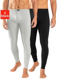 H.I.S. H.I.S Herren Lange Unterhose, Gr. S, grau, Jersey, Obermaterial: 95% Baumwolle, 5% Elasthan, unifarben, Unterhosen, mit Bündchen am Bein
