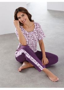 Damen Schlafanzug, Gr. 48, bunt, 100% Baumwolle, Homewear-Sets