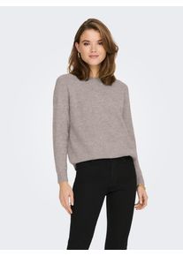 Only Damen Strickpullover "ONLLESLY KINGS L/S PULLOVER KNT NOOS", grau, modisch, Gr. S, meliert, Strick, Obermaterial: 50% Viskose, 27% Nylon, 23%