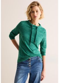 Cecil Damen Langarmshirt, grün, casual, Gr. XL, meliert, Stoff, 79% Polyester, 19% Viskose, 2% Elasthan, Shirts, bestehend aus einem Materialmix