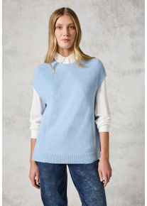 Cecil Damen Strickpullover, blau, casual, Gr. L, unifarben, Web, 37% Baumwolle, 34% Polyacryl, 26% Polyester, 3% Elasthan, Pullover, mit Turtleneck