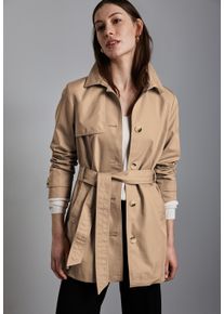Street One Damen Trenchcoat, beige, casual, Gr. 42, unifarben, Web, Obermaterial: 69% Baumwolle, 31% Polyester; Futter: 100% Polyester, Mäntel, mit