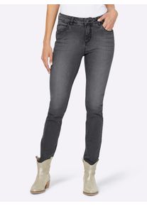 Heine Damen Bequeme Jeans, grau, Gr. 38, unifarben, 99% Baumwolle, 1% Elasthan, Jeans