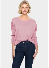 Saint Tropez Damen Rundhalspullover "A2561, MilaSZ R-Neck", pink, modisch, Gr. S, unifarben, Feinstrick, Obermaterial: 80% Viskose, 20% Polyacryl,