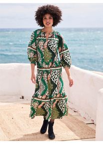 Heine Damen Druckkleid "Druck-Kleid", bunt, Gr. 40, gemustert, mehrfarbig, bedruckt, 99% Baumwolle, 1% metallisierte Fasern, Kleider