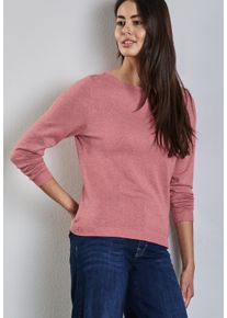 Street One Damen Strickpullover, rosa, casual, Gr. 42, unifarben, Strick, Obermaterial: 60% Viskose, 40% Baumwolle, Pullover, mit Rollsaum am