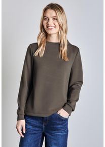 Street One Damen Langarmshirt, braun, casual, Gr. 36, unifarben, Stoff, 46% Modal, 46% Polyester, 8% Elasthan, Shirts, aus softem Materialmix