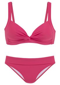 Lascana Damen Triangel-Bikini, rot, Gr. 34, unifarben, Polyamid, Bikini-Sets, in Bralette-Form