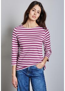 Street One Damen 3/4-Arm-Shirt, pink, casual, Gr. 34, gestreift, Web, 100% Baumwolle, Shirts, aus reiner Baumwolle