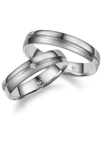 MARRYA Damen Partnerring "Diamant Titan Ringe Trauringe Eheringe Partnerringe", 60, Titan, silber, Titan, Fingerringe
