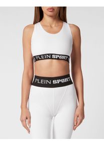 Plein Sport Damen Lauftop "Sport Top", weiß, Gr. M, Obermaterial: 90% Polyester, 10% Elasthan, Tops