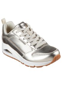 Skechers Damen Sneaker "Uno - Metallixs", Gr. 40, gold, Leder, metallic, modisch, Schuhe, Keilsneaker, Plateausneaker, Schnürschuh mit Skech-Air