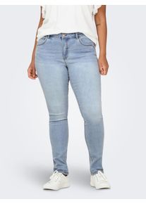 Only CARMAKOMA Damen Skinny-fit-Jeans "CARKARLA REG SKINNY ANK DNM BJ639 NOOS", blau, modisch, Gr. 44, unifarben, Denim/Jeans, Obermaterial: 64%