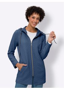 Classic Basics Damen Langjacke, blau, Gr. 48, unifarben, 95% Polyester, 5% Elasthan, Jacken
