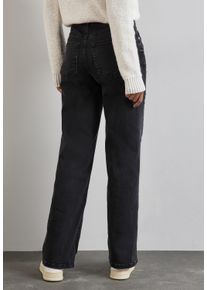 Street One Damen Loose-fit-Jeans, schwarz, casual, Gr. 29, unifarben, Jeans, 88% Baumwolle, 10% Polyester, 2% Elasthan, Jeans, High Waist