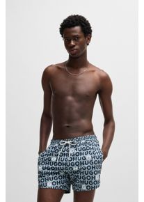 HUGO UNDERWEAR Herren Badehose "TORTUGA", blau, sportlich, Gr. S, bedruckt, Microfaser, Polyester, Badehosen, mit Allover-Logoschriftzug
