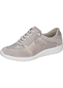 Waldläufer WALDLÄUFER Damen Schnürschuh "M-IRA-Soft", Gr. 4,5, grau, Veloursleder, Glattleder, Textil, metallic, klassisch, Schuhe, in Schuhweite M (extrem
