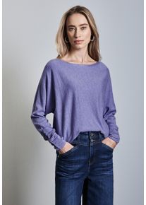 Street One Damen Strickpullover, lila, casual, Gr. 34, unifarben, Stoff, 51% Viskose, 30% Polyester, 19% Nylon, Pullover, mit U-Boot-Ausschnitt