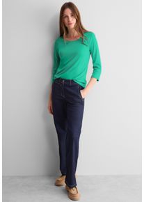 Cecil Damen 3/4-Arm-Shirt, grün, casual, Gr. XL, unifarben, Web, 100% Baumwolle, Shirts, aus reiner Baumwolle