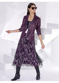 Damen Lederimitat-Blazer "Lederimitat-Blazer", lila, Gr. 40, 97% Polyester, 3% Elasthan, Blazer