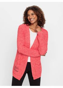 Casual Looks Damen Cardigan, rot, Gr. 36, meliert, 50% Baumwolle, 50% Polyacryl, Strickjacken