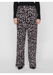 Vila Damen Schlupfhose "VILEOA RW WIDE PANTS - NOOS", grau, modisch, Gr. XXL, bedruckt, animal-print, Web, Obermaterial: 90% Polyester, 10% Elasthan,