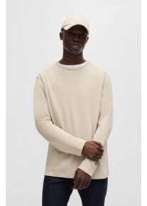 BOSS Orange Herren Langarmshirt "Tempesto", beige, casual, Gr. XL, unifarben, Single Jersey, Obermaterial: 78% Baumwolle, 15% Polyacryl, 7% Elasthan,