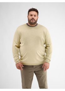 Lerros Herren Strickpullover "Lerros Flachstrickpulloer mit Rundhalsausschnitt", beige, Gr. 5XL, 100% Baumwolle, Pullover
