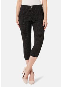 STOOKER WOMEN Damen 7/8-Hose "Macau Print Slim Fit", schwarz-weiß, casual, Gr. 42, Stoff, 70% Viskose, 26% Polyamid, 4% Elasthan, Hosen, Slim Fit
