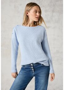 Cecil Damen Langarmshirt, blau, casual, Gr. XXL, unifarben, Stoff, 66% Polyester, 29% Viskose, 4% Polyamid, 1% Elasthan, Shirts, aus softem
