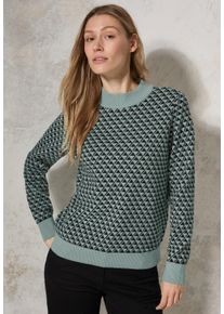 Cecil Damen Strickpullover, grün, casual, Gr. XXL, gemustert, Stoff, 50% Viskose, 28% Polyester, 22% Nylon, Pullover, mit Turtleneck