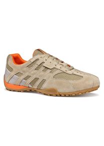 Geox Herren Schnürschuh "U SNAKE ORIGINAL", Gr. 48, beige, Leder, Textil, sportlich, Schuhe, Schnürschuh, Freizeitschuh, Trekking Sneaker mit