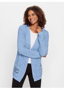 Casual Looks Damen Cardigan, blau, Gr. 54, meliert, 50% Baumwolle, 50% Polyacryl, Strickjacken