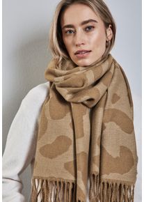 Street One Damen Halstuch, beige, casual, gemustert, Stoff, 65% Polyester, 35% Viskose, Modetücher, mit grafischem Muster