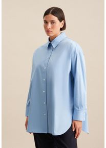 Seidensticker Damen Longbluse "Schwarze Rose", blau, Gr. 54, unifarben, 100% Baumwolle, Blusen, Langarm Kragen Uni