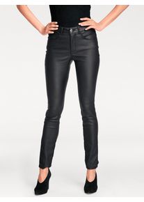 Heine Damen Röhrenhose, schwarz, Gr. 48, unifarben, 76% Viskose, 21% Polyamid, 3% Elasthan, Miedereinsatz:15% Elasthan, 85% Polyamid, Hosen
