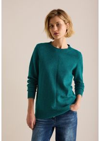 Cecil Damen Rundhalspullover, grün, casual, Gr. XXL, unifarben, Web, 37% Baumwolle, 34% Polyacryl, 26% Polyester, 3% Elasthan, Pullover, mit