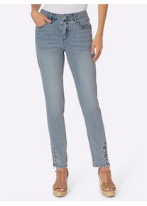 Heine Damen Bequeme Jeans, blau, Gr. 42, unifarben, 79% Baumwolle, 19% Polyester, 2% Elasthan, Jeans