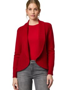 Zero Damen Strickjacke "Zero Strickjacke offener Style", rot, casual, Gr. 36, aufgeraut, Strick, Obermaterial: 50% Viskose, 28% Polyester, 22%