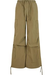Urban Classics Damen Cargohose "Urban Classics Ladies Cotton Cargo Parashute Pants", grün, Gr. L, unifarben, 100% Baumwolle, Hosen