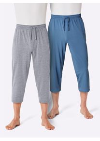 wäschepur WÄSCHEPUR Herren 3/4-Hose, Gr. 44, blau, 100% Baumwolle, 88% Baumwolle, 12% Polyester, unifarben, meliert, Hosen