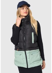 Marikoo Damen Steppweste "Kiraraa", grün, Gr. XS, Obermaterial: 100% Polyester; Innenmaterial: 100% Polyester; Futter: 100% Polyester, Westen, mit